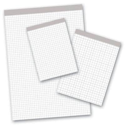 Ursus Style Notizblock DIN A4 Kariert Geheftet Papier Weiß Perforiert 200 Seiten 5 Stück à 100 Blatt