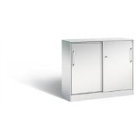 C+P Sideboard mit Schiebetüren Asisto H915xB1000xT435mm Korpus Lichtgrau Fronten Lichtgrau Inneneinrichtung Schwarzgrau Anzahl Fächer: 1