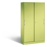 C+P Schiebetürenschrank Asisto H1980xB1000xT435mm Korpus Viridingrün Fronten Viridingrün Anzahl Fächer: 4