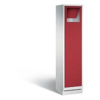 C+P Wäsche-Sammelschrank Evolo, H1800xB420xT500mm Korpus Lichtgrau Fronten Rubinrot