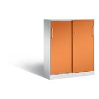 C+P Schiebetürenschrank Asisto H1310xB1000xT435mm Korpus Lichtgrau Fronten Gelborange Anzahl Fächer: 2