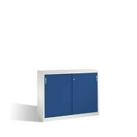 C+P Sideboard mit Schiebetüren Acurado H1200xB1600xT500mm Korpus Lichtgrau Fronten Enzianblau Anzahl Fächer: 4