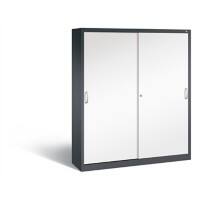 C+P Schiebetürenschrank Acurado H1950xB1600xT400mm Korpus Schwarzgrau Fronten Verkehrsweiß Anzahl Fächer: 8
