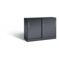 C+P Sideboard mit Schiebetüren Asisto H915xB1200xT435mm Korpus Schwarzgrau Fronten Schwarzgrau Anzahl Fächer: 1
