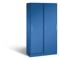 C+P Schiebetürenschrank Asisto H1980xB1000xT435mm Korpus Enzianblau Fronten Enzianblau Anzahl Fächer: 4