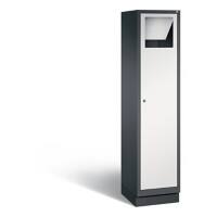 C+P Wäsche-Sammelschrank Evolo, H1800xB420xT500mm Korpus Schwarzgrau Fronten Lichtgrau