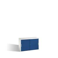 C+P Sideboard mit Schiebetüren Acurado H720xB1200xT400mm Korpus Lichtgrau Fronten Enzianblau Anzahl Fächer: 2