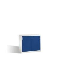 C+P Sideboard mit Schiebetüren Acurado H1000xB1200xT500mm Korpus Lichtgrau Fronten Enzianblau Anzahl Fächer: 2