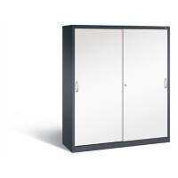 C+P Schiebetürenschrank Acurado H1950xB1600xT500mm Korpus Schwarzgrau Fronten Verkehrsweiß Anzahl Fächer: 8