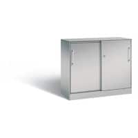 C+P Sideboard mit Schiebetüren Asisto H915xB1000xT435mm Korpus Weißaluminium Fronten Weißaluminium Anzahl Fächer: 1
