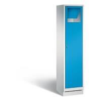 C+P Wäsche-Sammelschrank Evolo, H1800xB420xT500mm Korpus Lichtgrau Fronten Lichtblau