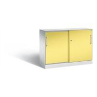 C+P Sideboard mit Schiebetüren Asisto H915xB1200xT435mm Korpus Lichtgrau Fronten Schwefelgelb Anzahl Fächer: 1