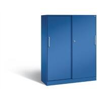C+P Schiebetürenschrank Asisto H1635xB1200xT435mm Korpus Enzianblau Fronten Enzianblau Anzahl Fächer: 3