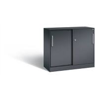 C+P Sideboard mit Schiebetüren Asisto H915xB1000xT435mm Korpus Schwarzgrau Fronten Schwarzgrau Anzahl Fächer: 1