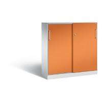 C+P Schiebetürenschrank Asisto H1310xB1200xT435mm Korpus Lichtgrau Fronten Gelborange Anzahl Fächer: 2