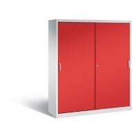 C+P Schiebetürenschrank Acurado H1950xB1600xT500mm Korpus Lichtgrau Fronten Feuerrot Anzahl Fächer: 6