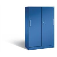 C+P Schiebetürenschrank Asisto H1635xB1000xT435mm Korpus Enzianblau Fronten Enzianblau Anzahl Fächer: 3