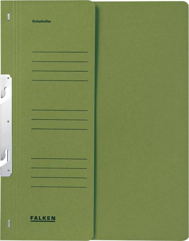 Falken Hakenmappe halber Deckel und Verschlussmittelchansim DIN A4 Grün Manila