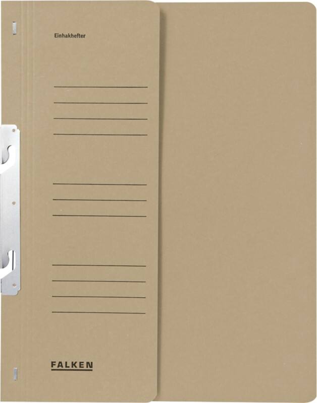 Falken Hakenmappe halber Deckel und Verschlussmittelchansim DIN A4 Grau Pappe Manila