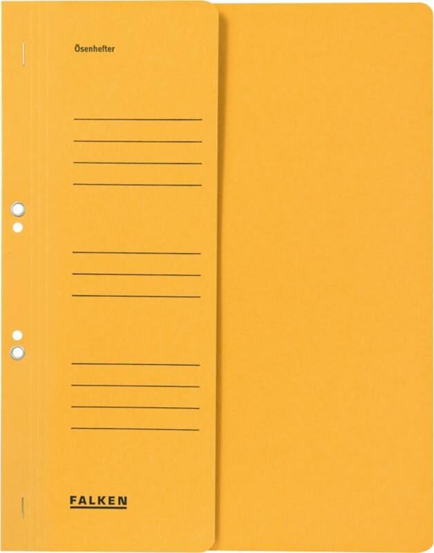 Falken Stanzmappe mit halbem Deckel und Verschlussmechanik A4 250 g/m² Manila Gelb