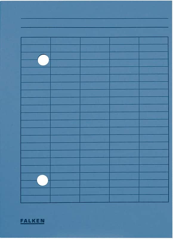 Falken Umlaufmappe mit 2 Löchern und Druck auf Vorderseite DIN A4 Manila Blau 22 x 31,8 cm 100 Stück