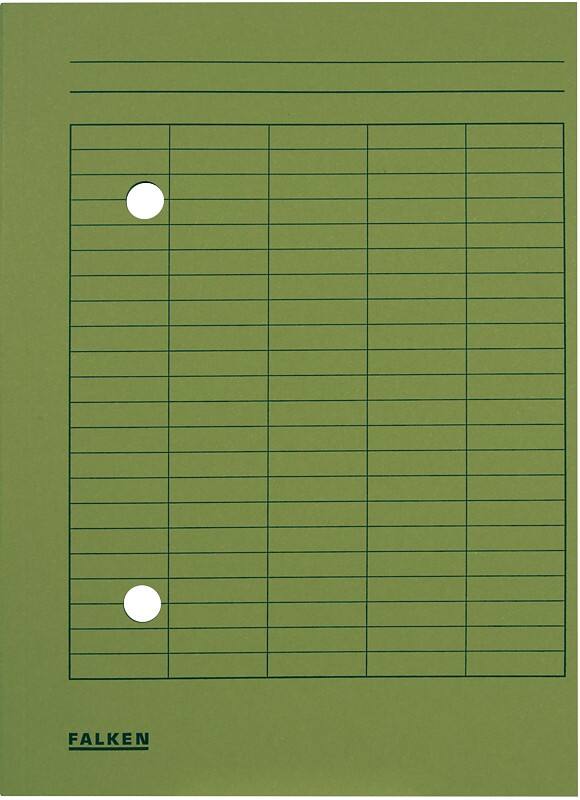 Falken Umlaufmappe mit 2 Löchern und Druck auf Vorderseite DIN A4 Manila Grün 22 x 31,8 cm 100 Stück