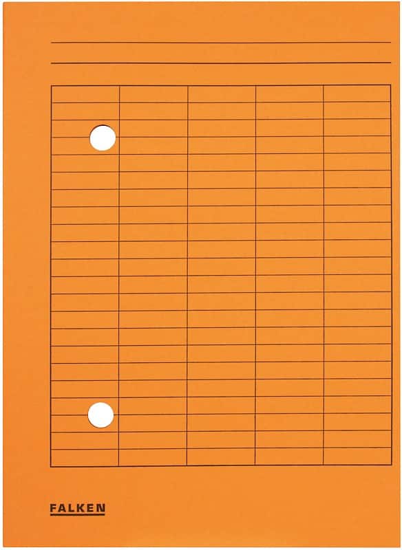 Falken Umlaufmappe mit 2 Löchern und Druck auf Vorderseite DIN A4 Manila Orange 22 x 31,8 cm 100 Stück