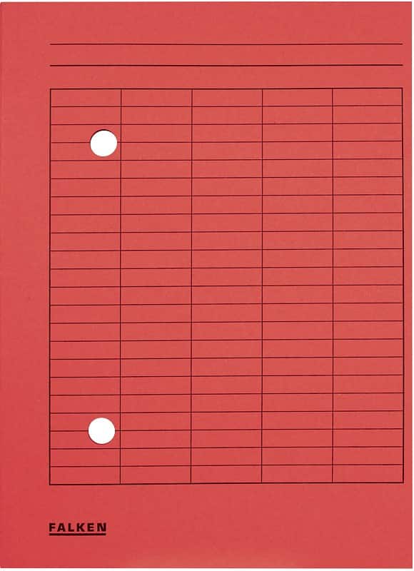 Falken Umlaufmappe mit 2 Löchern und Druck auf Vorderseite DIN A4 Manila Rot 22 x 31,8 cm 100 Stück