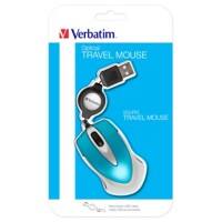 Verbatim Go Mini 49022 Optische USB Mini Kabelgebundene Maus Beidhändig 0.8 m Kabel Caribbean Blau
