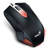 Genius X-G200 Optische USB Kabelgebundene Maus Beidhändig 1.5 m Kabel Schwarz, Rot