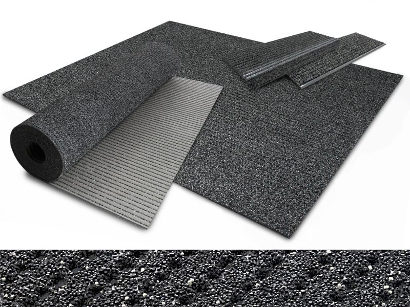 etm Sicherheitsmatte Anti Rutsch PES, Glasgarn, PVC Grau 1200 x 2000 mm