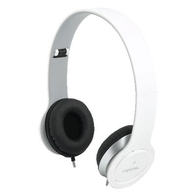 Logilink HS0029 Kopfhörer Verkabelt Kopfbügel Weiß mit Mikrofon