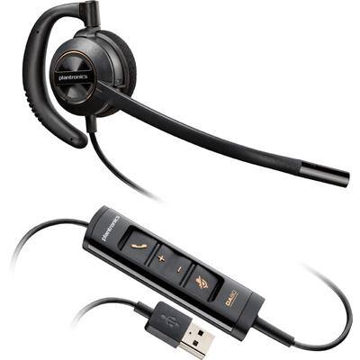 Plantronics HW535 Headset Verkabelt Über das Ohr Noise Cancelling Schwarz mit Mikrofon