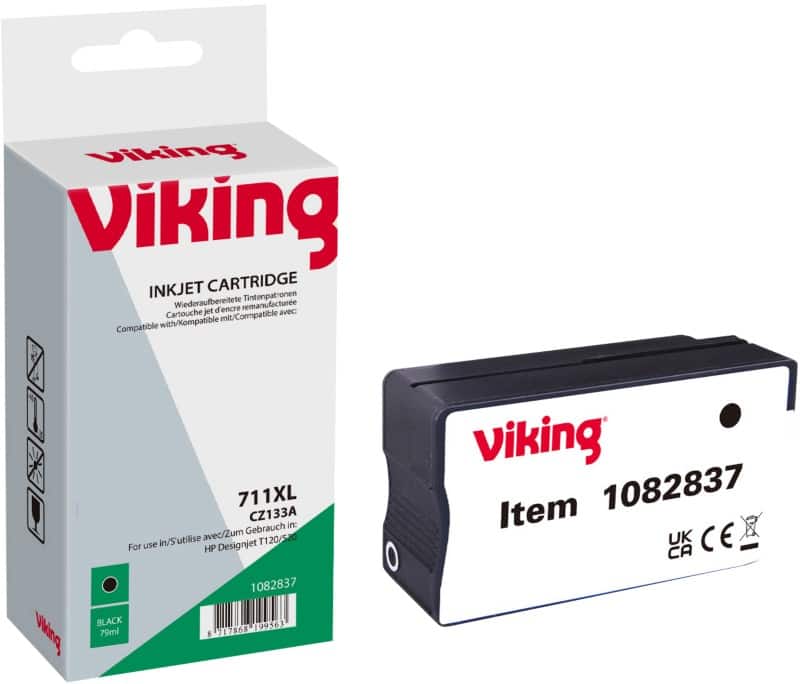 Viking 711 Kompatibel HP Tintenpatrone CZ 133A Schwarz