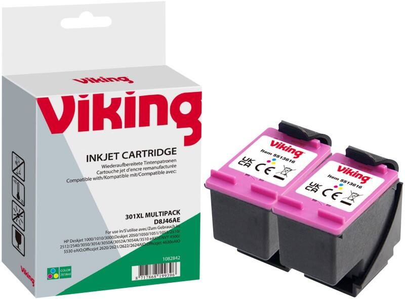 Viking 301XL Kompatibel HP Tintenpatrone CH564EEv1 Cyan, Magenta, Gelb Duopack 2 Stück