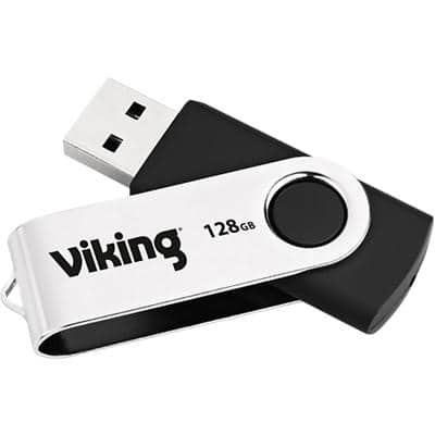 Viking USB-Stick USB 2.0 128 GB Silber, Schwarz