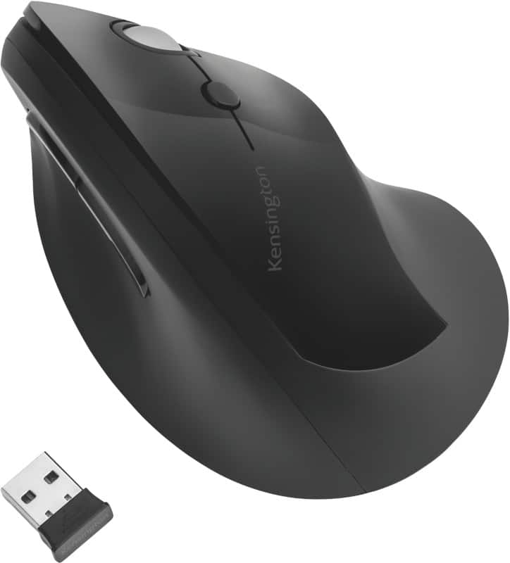 Kensington Pro Fit Kabellose Maus Ergonomisch Vertikal K75501EU Optisch Für Rechtshänder USB-A-Nano-Empfänger Schwarz