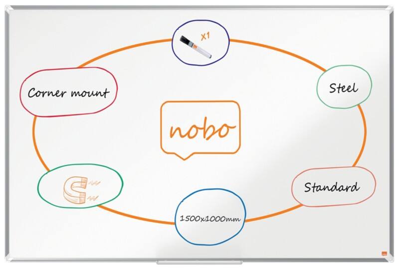 Nobo Premium Plus Whiteboard 1915158 Wandmontiert Magnetisch Lackierter Stahl 150 x 100 cm