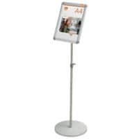 Nobo Premium Plus Freistehender Höhenverstellbarer Klapp-Infoständer 1902383 A4 Aluminium Silber 140 cm