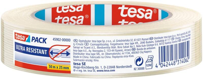 tesa Verpackungsklebeband tesapack Ultra Resistant Transparent 25 mm (B) x 50 m (L) PE (Polyethylen)