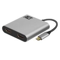 ACT USB-C HDMI Dualer Monitor MST Female Adapter 4K AC7012