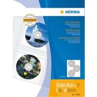 HERMA 7685 CD-/DVD-Hüllen 238 x 308 mm Transparent 5 Stück