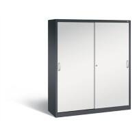 C+P Schiebetürenschrank Acurado H1950xB1600xT500mm Korpus Schwarzgrau Fronten Lichtgrau Anzahl Fächer: 8