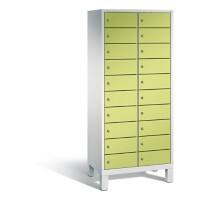 C+P Laptopschrank Evolo H1850xB810xT500mm Korpus Lichtgrau Fronten Viridingrün