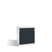 C+P Sideboard mit Schiebetüren Acurado H1200xB1200xT500mm Korpus Lichtgrau Fronten Schwarzgrau Anzahl Fächer: 2