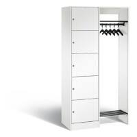 C+P Offene Garderobe Serie 8070, H1950xB960xT480mm Korpus Verkehrsweiß Fronten Verkehrsweiß