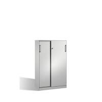 C+P Schiebetürenschrank Asisto H1635xB1000xT435mm Korpus Lichtgrau Fronten Lichtgrau Inneneinrichtung Schwarzgrau Abdeckplatte HellgrauAnzahl Fächer: 3
