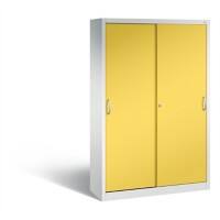 C+P Schiebetürenschrank Acurado H1950xB1200xT400mm Korpus Lichtgrau Fronten Sonnengelb Anzahl Fächer: 4