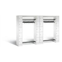 C+P Offene Garderobe Serie 8070, H1950xB2840xT480mm Korpus Verkehrsweiß Fronten Verkehrsweiß