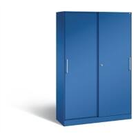 C+P Schiebetürenschrank Asisto H1980xB1200xT435mm Korpus Enzianblau Fronten Enzianblau Anzahl Fächer: 4